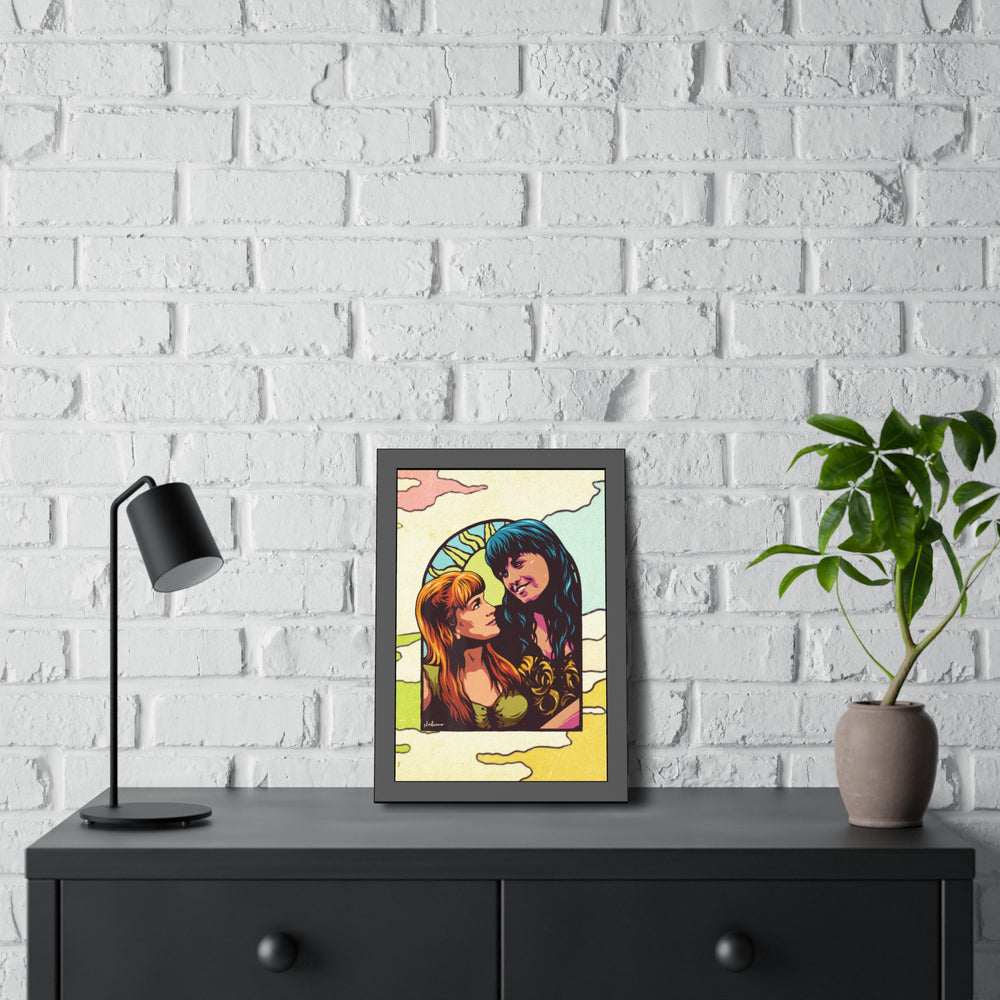 XENA X GABRIELLE [Coloured-BG] - Framed Paper Posters