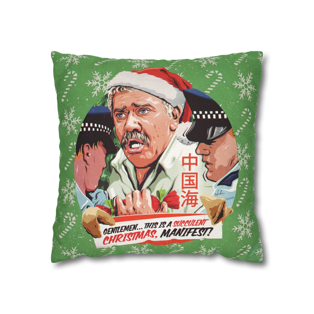 GENTLEMEN... THIS IS A SUCCULENT CHRISTMAS, MANIFEST! - Spun Polyester Square Pillow Case 16x16" (Slip Only)