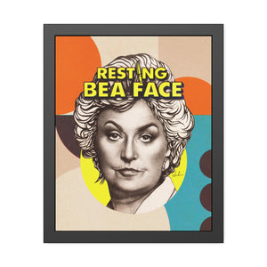 RESTING BEA FACE [Coloured-BG] - Framed Paper Posters