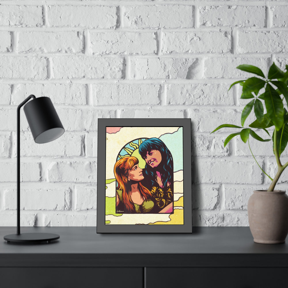 XENA X GABRIELLE [Coloured-BG] - Framed Paper Posters