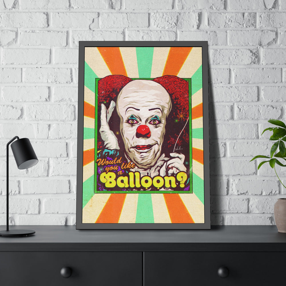 Would You Like A Balloon? [Coloured BG] - Framed Paper Posters