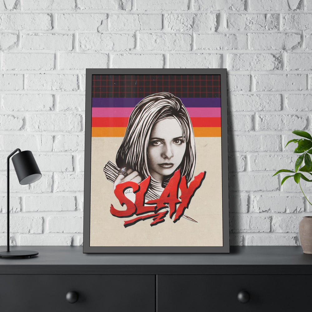 SLAY [Coloured-BG] - Framed Paper Posters