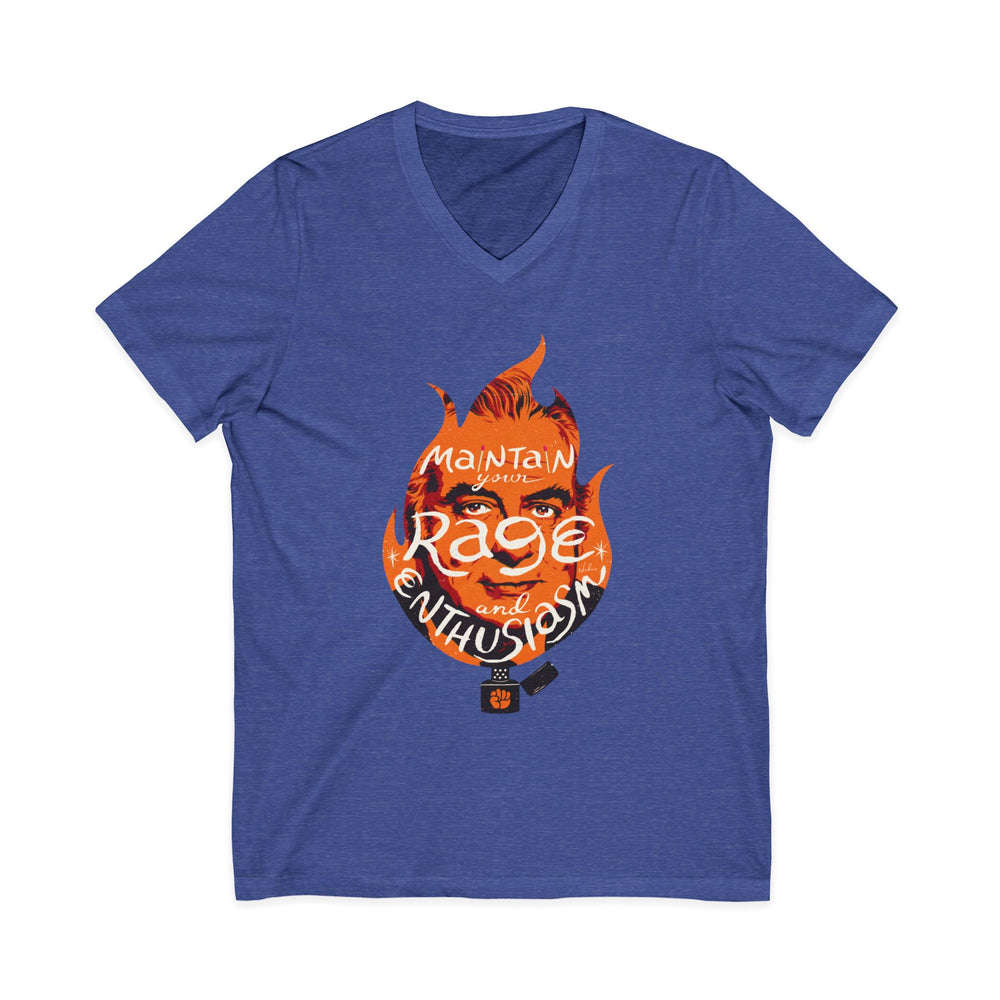Maintain Your Rage And Enthusiasm [US-Printed] - Unisex Jersey Short Sleeve V-Neck Tee