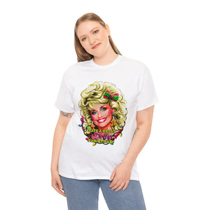 Have A Holly Dolly Christmas! [Australian-Printed] - Unisex Heavy Cotton Tee