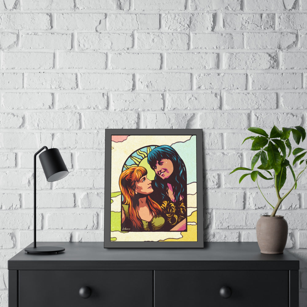 XENA X GABRIELLE [Coloured-BG] - Framed Paper Posters