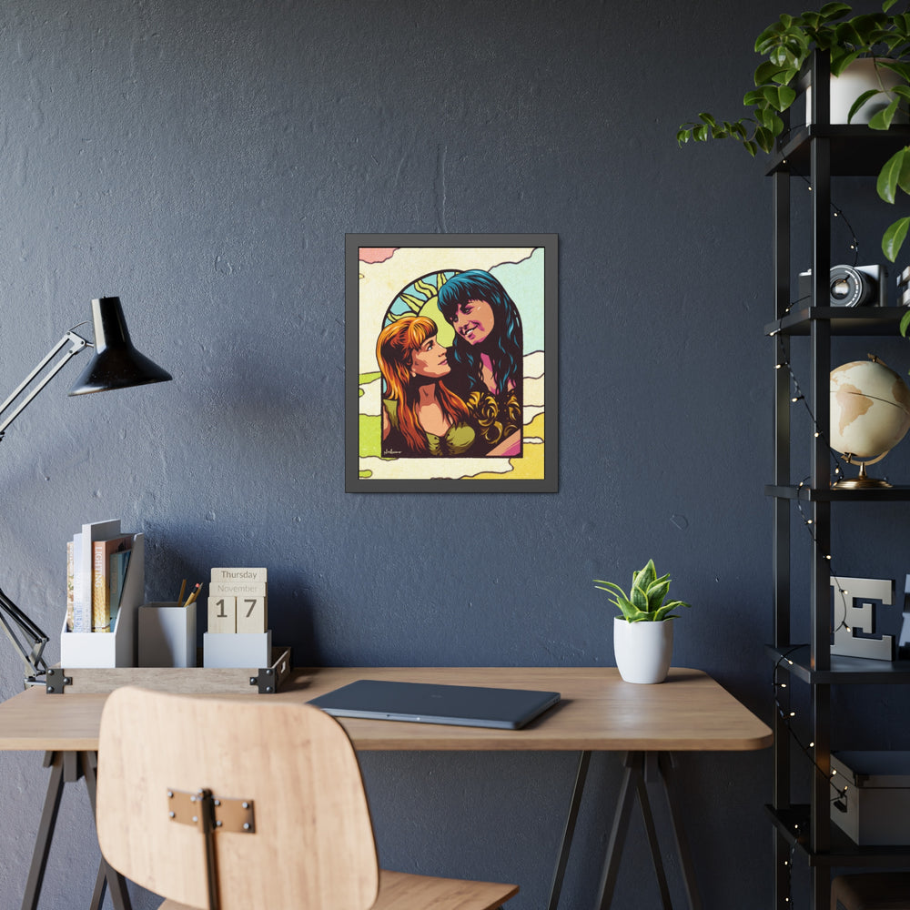 XENA X GABRIELLE [Coloured-BG] - Framed Paper Posters