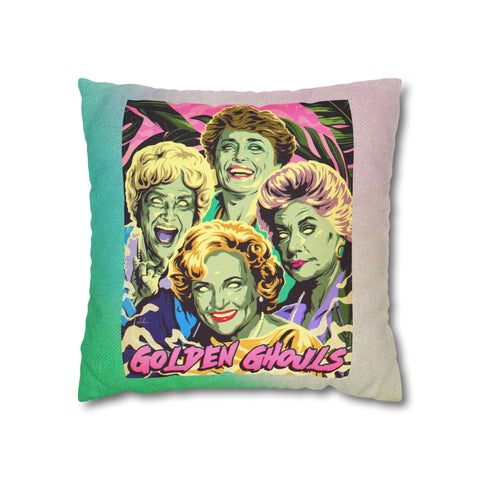 GOLDEN GHOULS - Spun Polyester Square Pillow Case 16x16" (Slip Only)