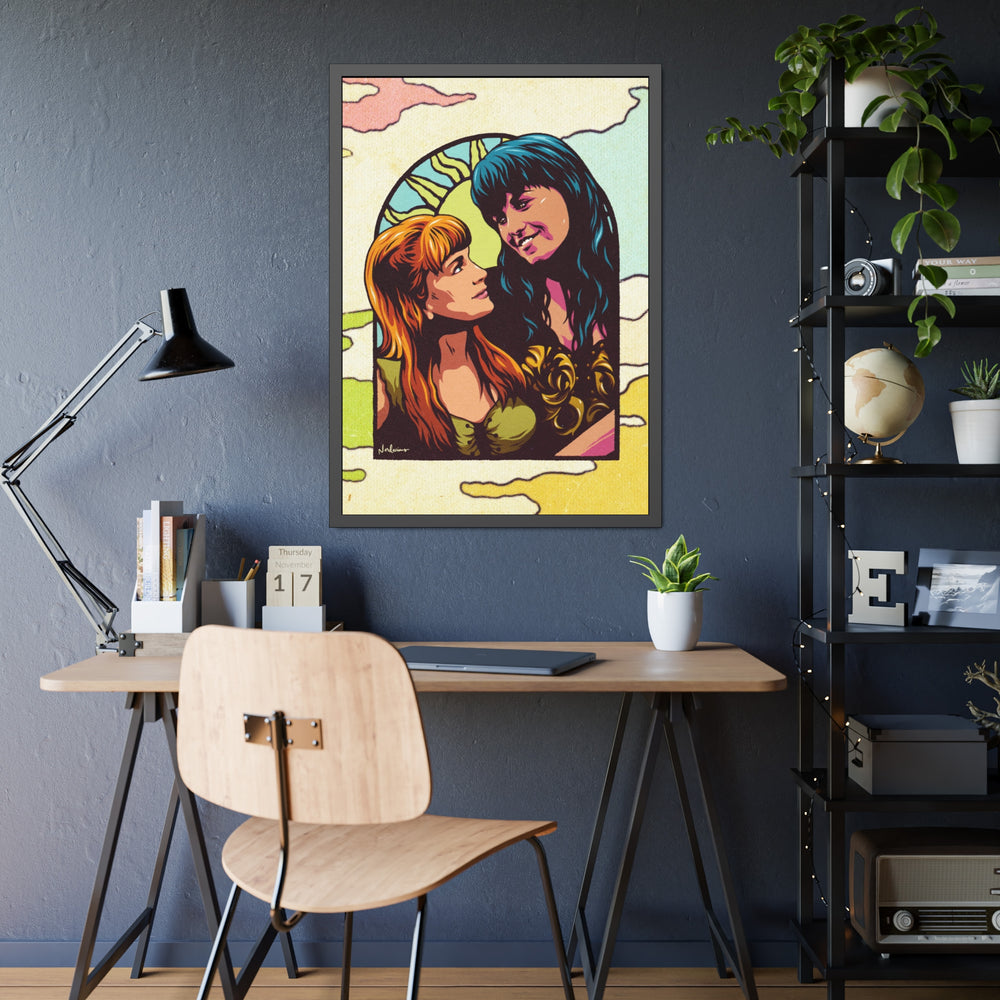 XENA X GABRIELLE [Coloured-BG] - Framed Paper Posters