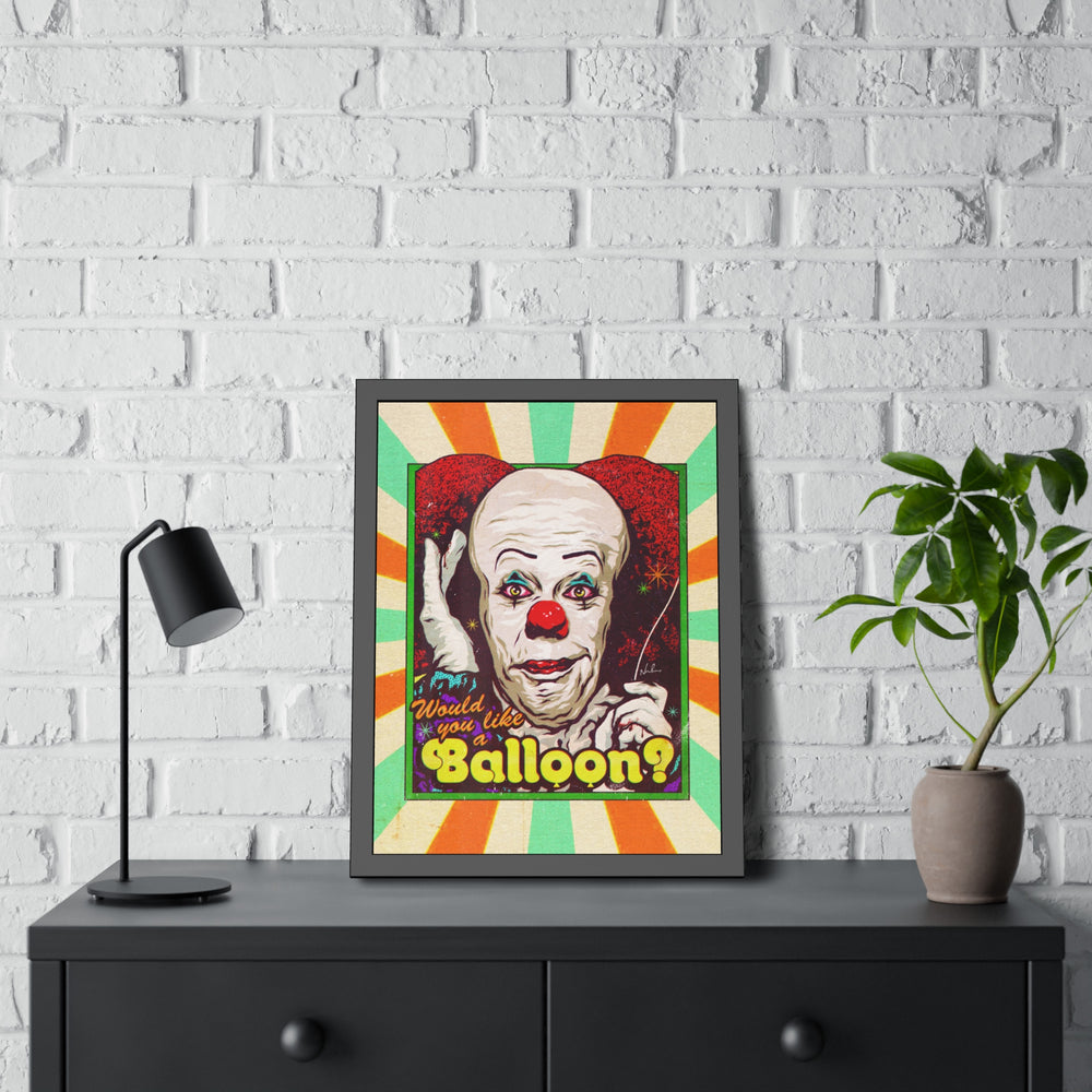 Would You Like A Balloon? [Coloured BG] - Framed Paper Posters