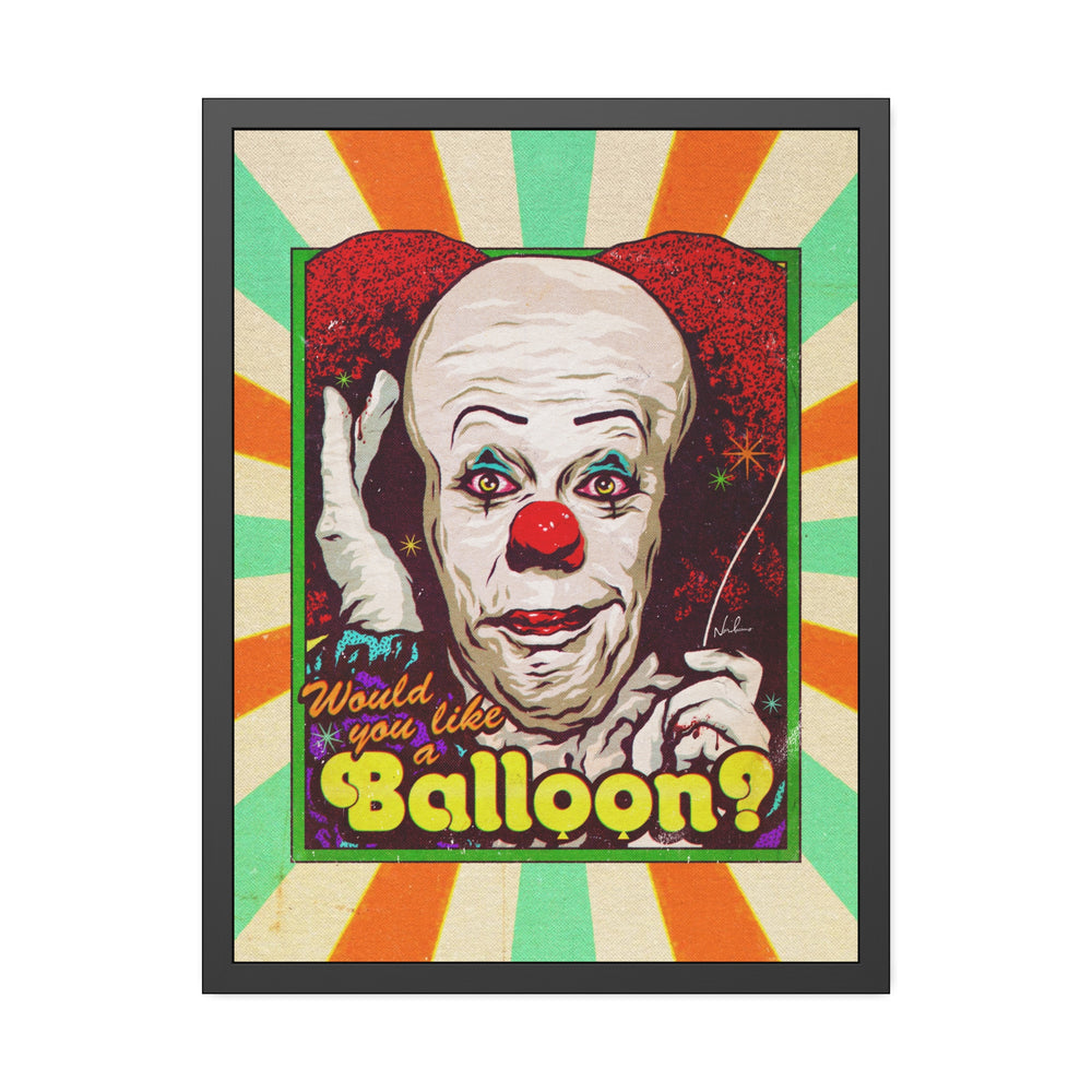 Would You Like A Balloon? [Coloured BG] - Framed Paper Posters