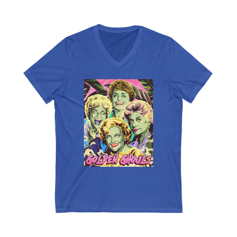 GOLDEN GHOULS [US-Printed] - Unisex Jersey Short Sleeve V-Neck Tee
