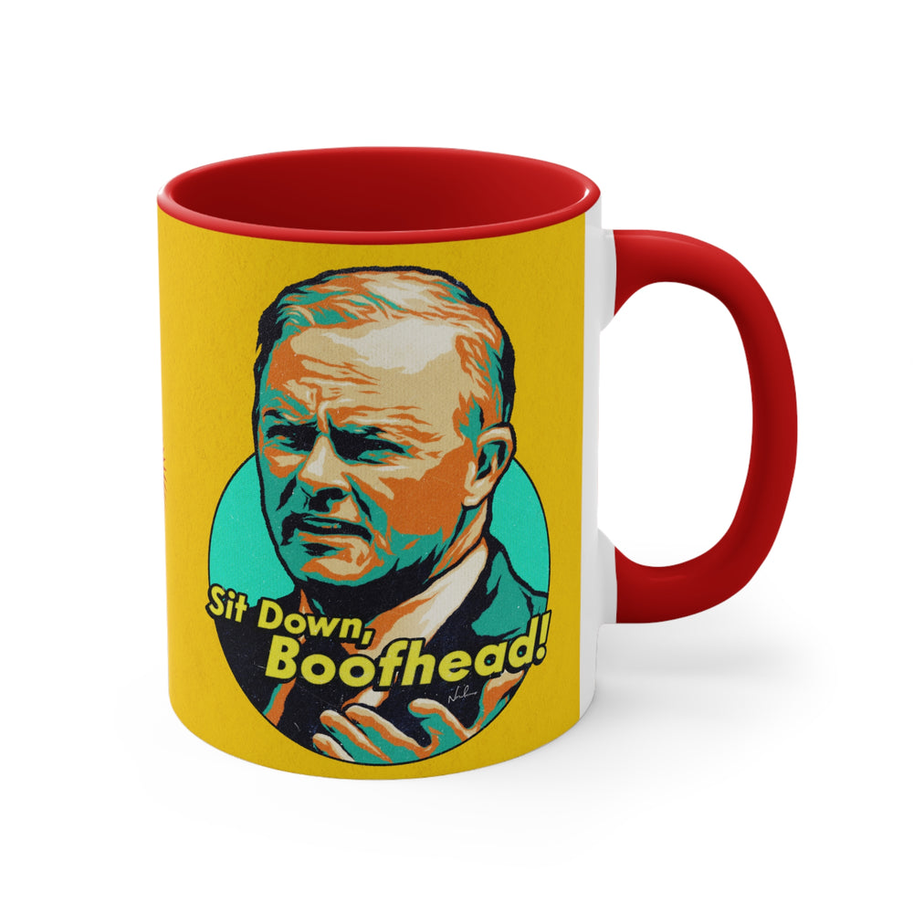 Sit Down, Boofhead! - 11oz Accent Mug (Australian Printed)