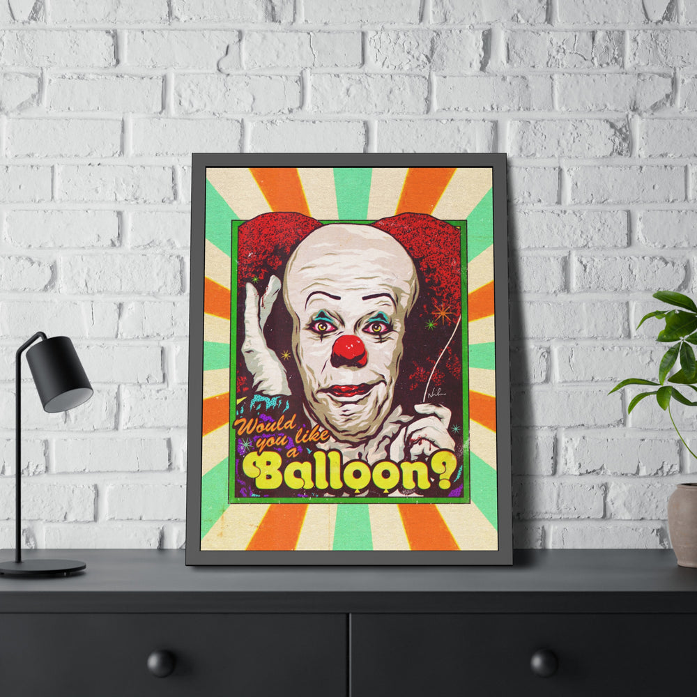 Would You Like A Balloon? [Coloured BG] - Framed Paper Posters