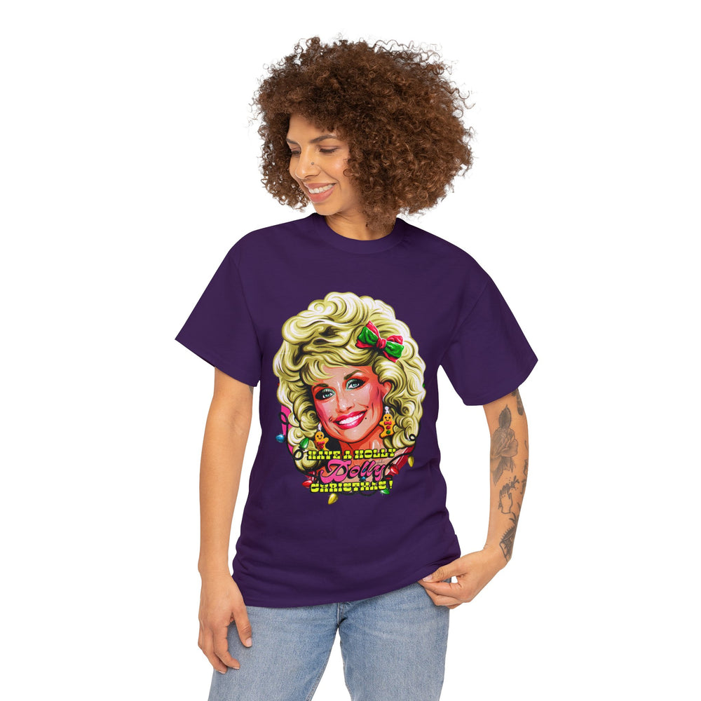 Have A Holly Dolly Christmas! [Australian-Printed] - Unisex Heavy Cotton Tee