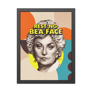 RESTING BEA FACE [Coloured-BG] - Framed Paper Posters