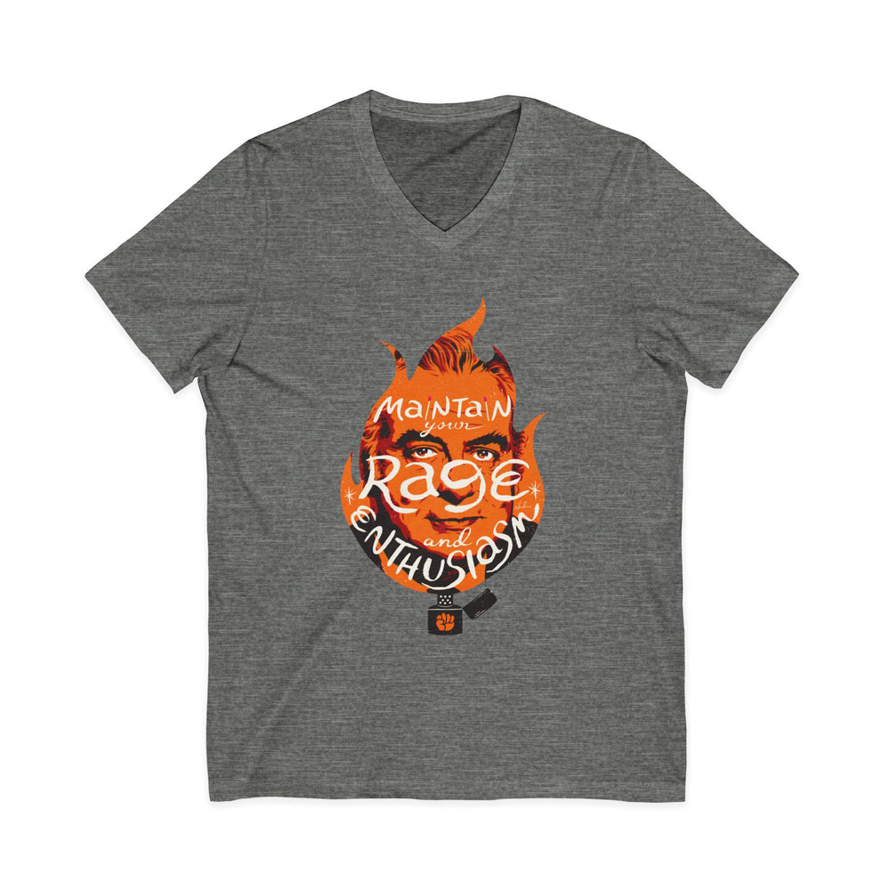 Maintain Your Rage And Enthusiasm [US-Printed] - Unisex Jersey Short Sleeve V-Neck Tee