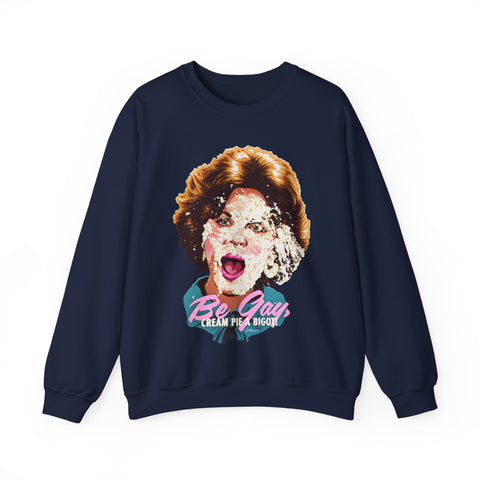 Be Gay, Cream Pie A Bigot! [Australian-Printed] - Unisex Heavy Blend™ Crewneck Sweatshirt