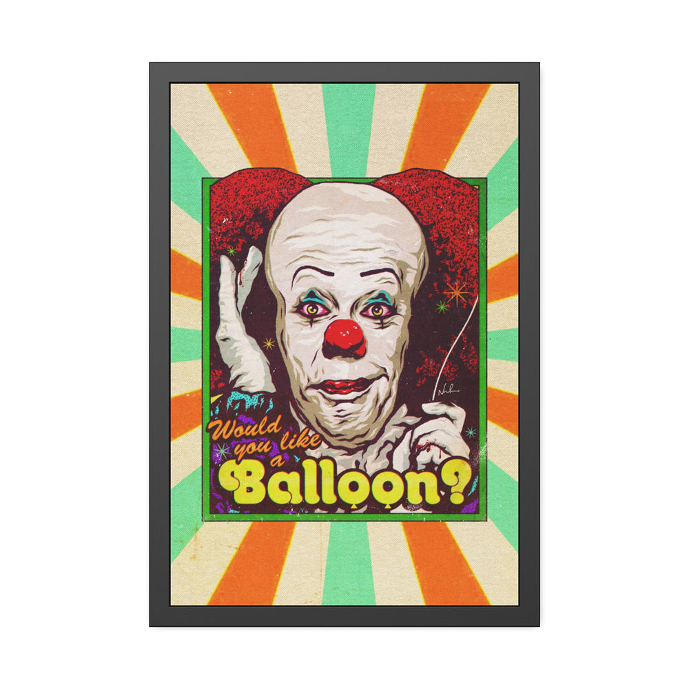 Would You Like A Balloon? [Coloured BG] - Framed Paper Posters
