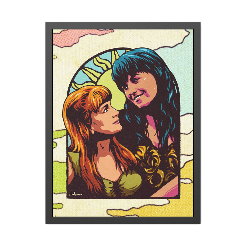 XENA X GABRIELLE [Coloured-BG] - Framed Paper Posters