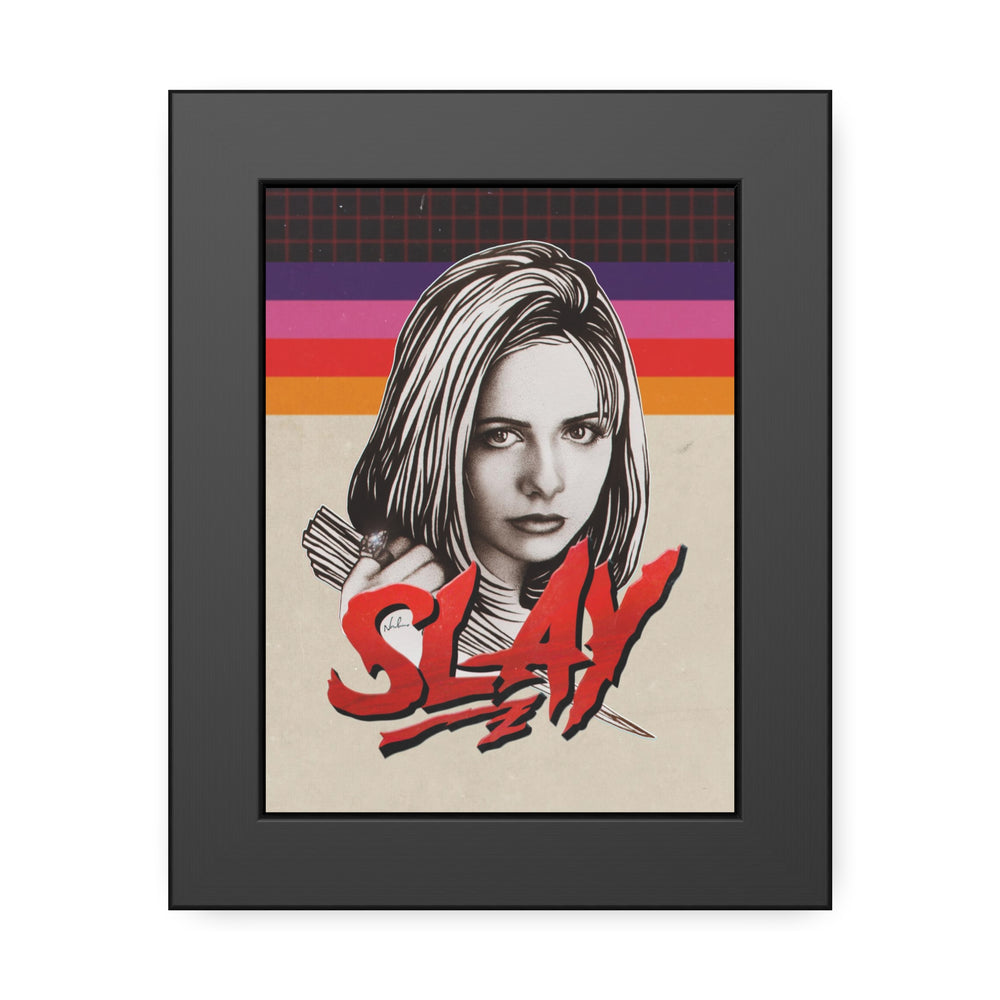 SLAY [Coloured-BG] - Framed Paper Posters