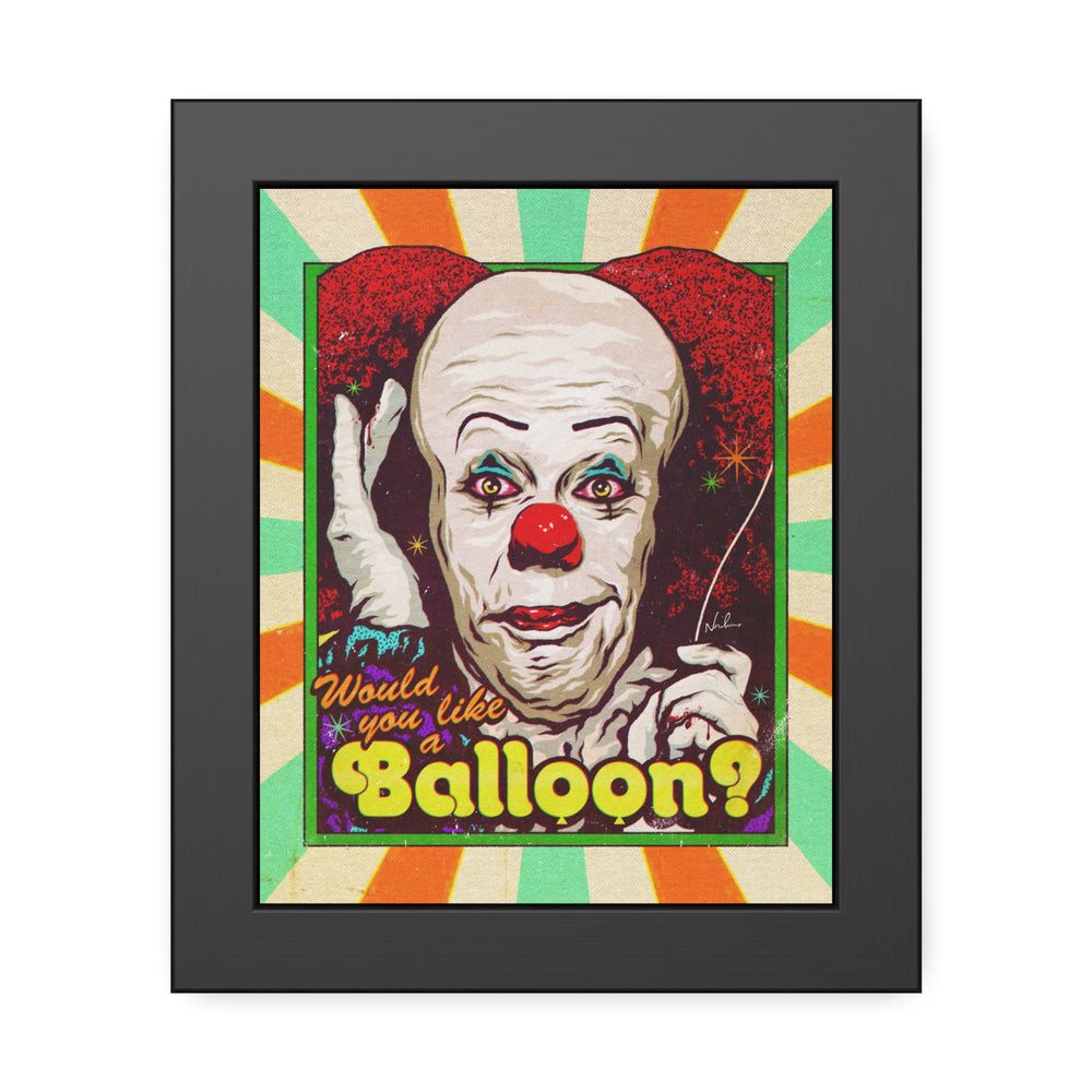 Would You Like A Balloon? [Coloured BG] - Framed Paper Posters