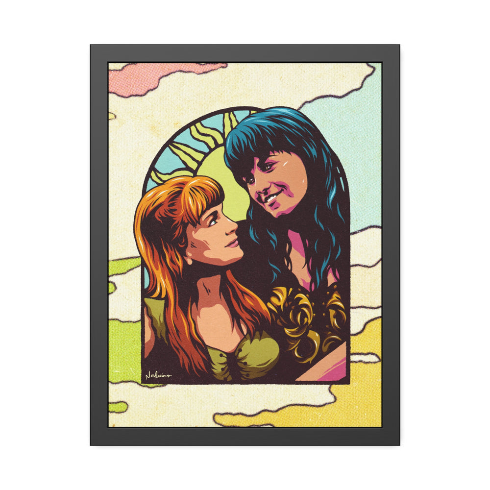 XENA X GABRIELLE [Coloured-BG] - Framed Paper Posters