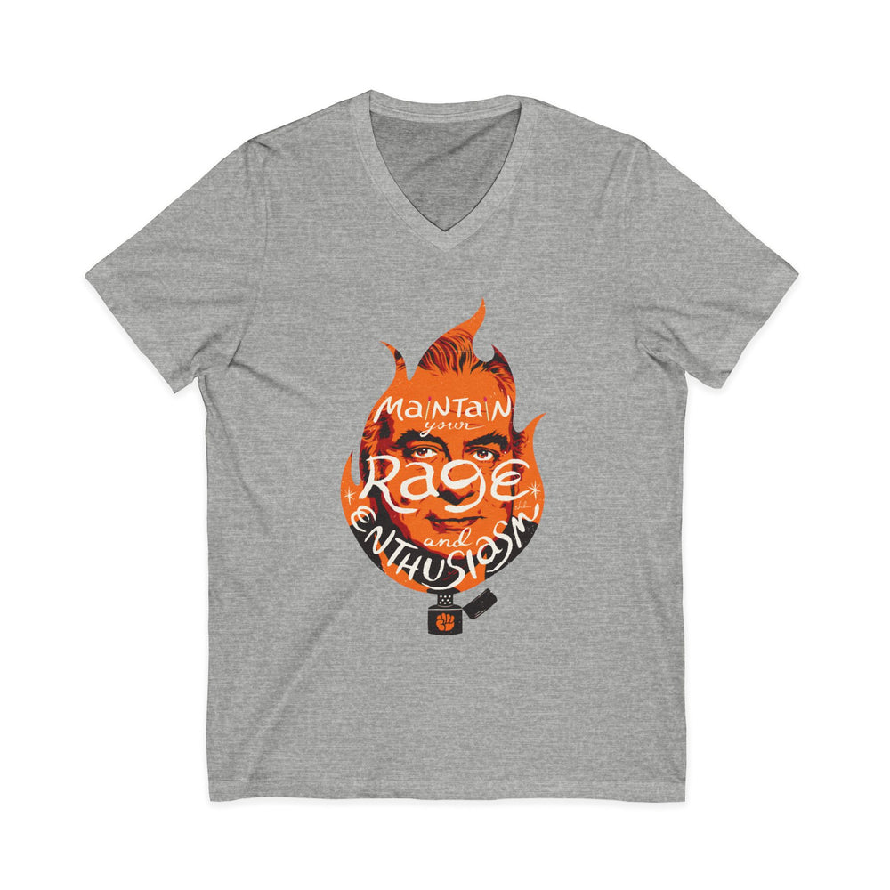 Maintain Your Rage And Enthusiasm [US-Printed] - Unisex Jersey Short Sleeve V-Neck Tee