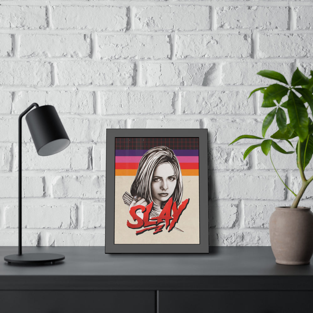 SLAY [Coloured-BG] - Framed Paper Posters