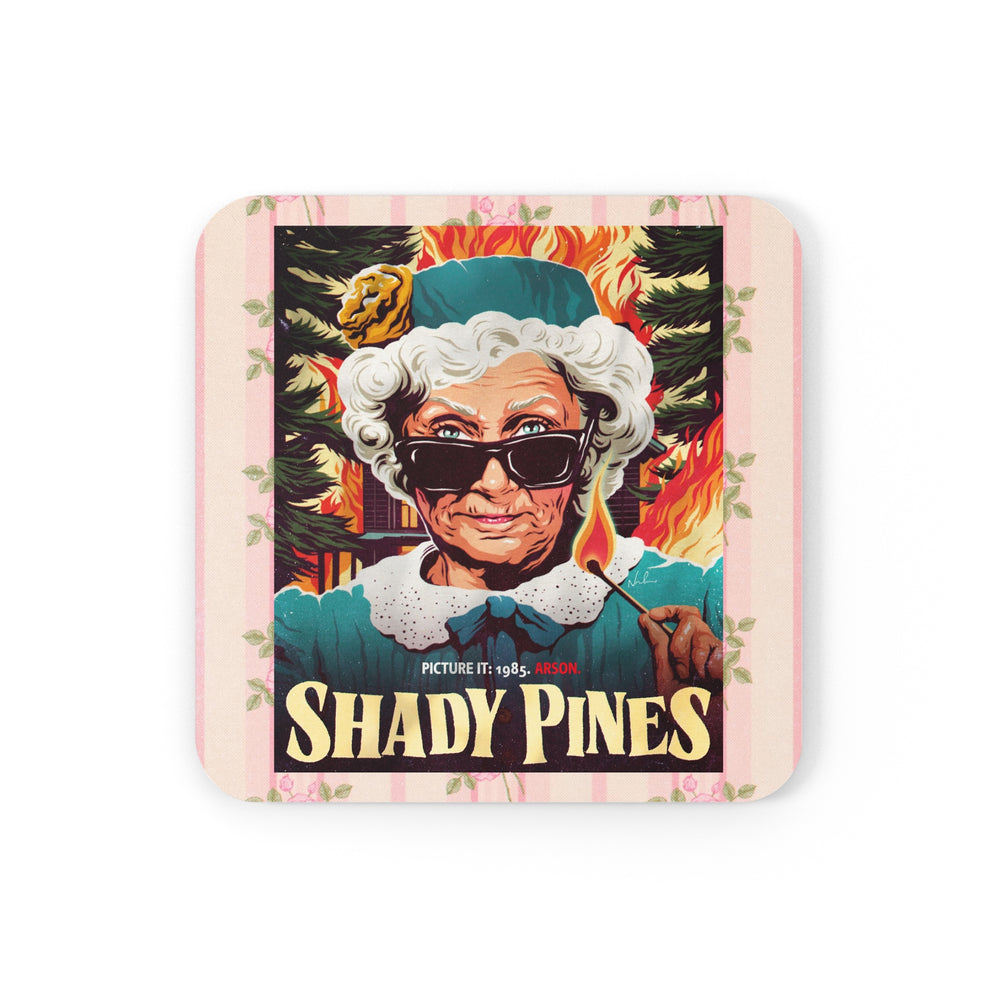SHADY PINES - Cork Back Coaster