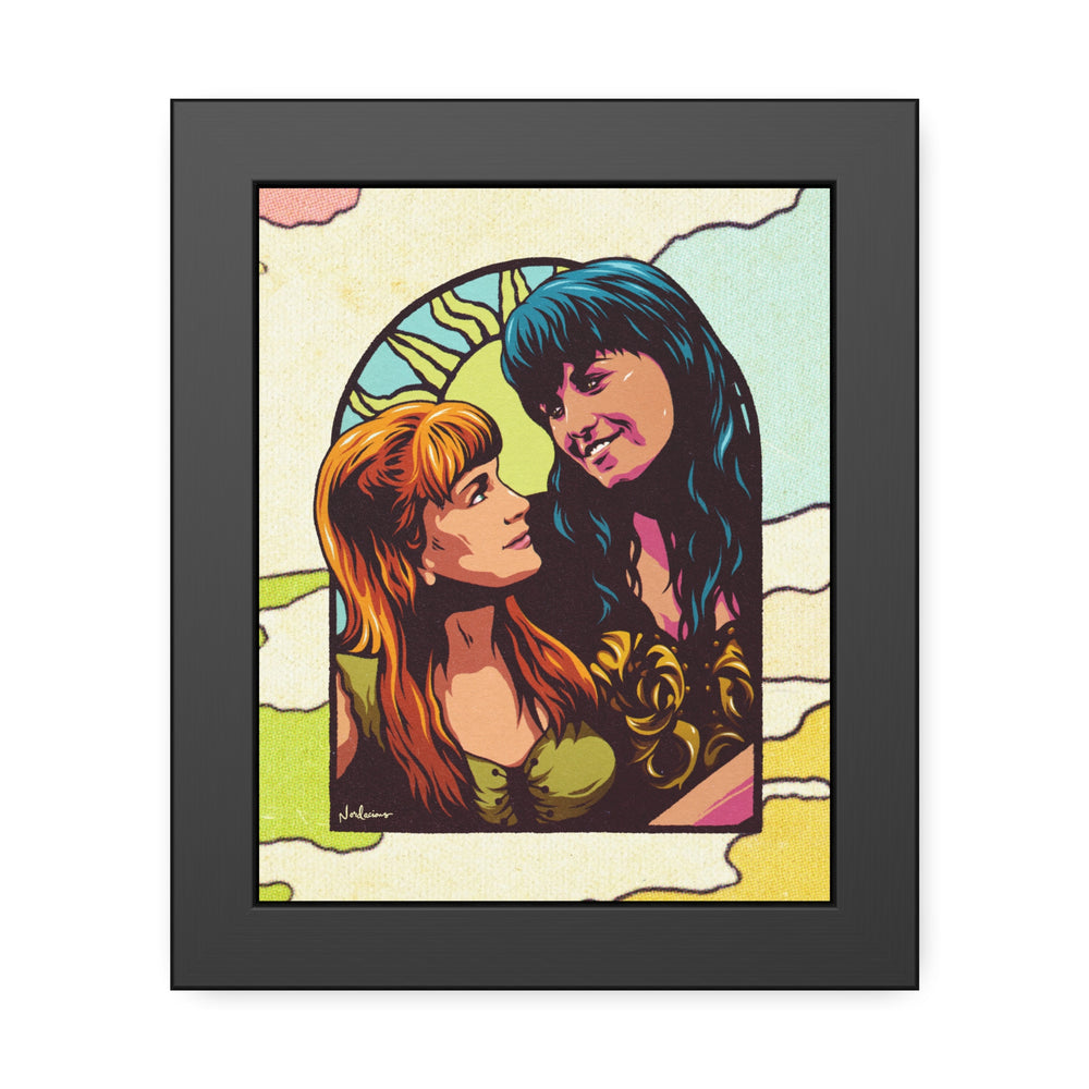 XENA X GABRIELLE [Coloured-BG] - Framed Paper Posters
