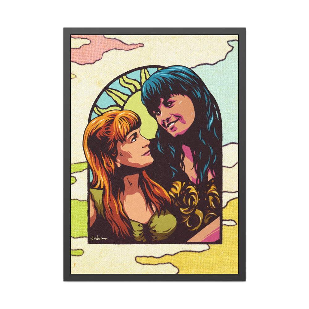XENA X GABRIELLE [Coloured-BG] - Framed Paper Posters