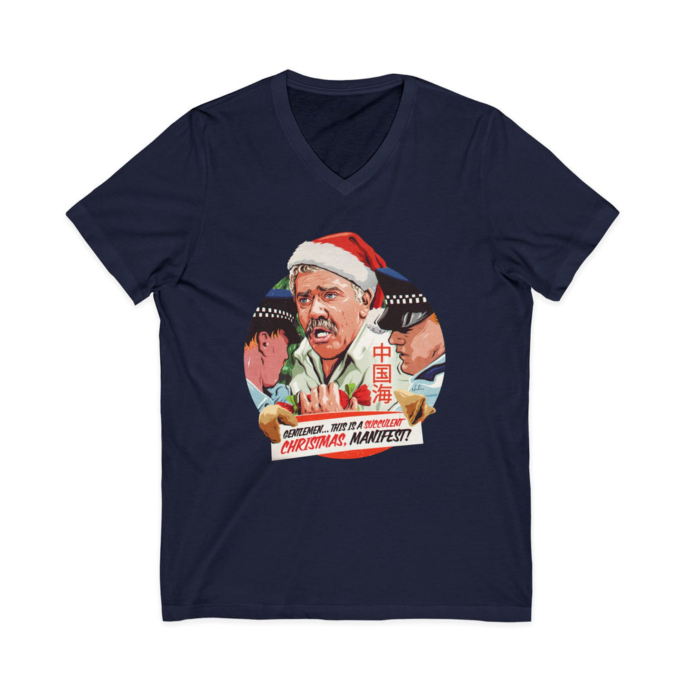 GENTLEMEN... THIS IS A SUCCULENT CHRISTMAS, MANIFEST! [US-Printed] - Unisex Jersey Short Sleeve V-Neck Tee