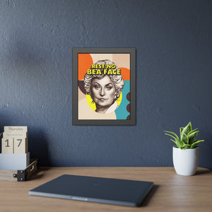 RESTING BEA FACE [Coloured-BG] - Framed Paper Posters