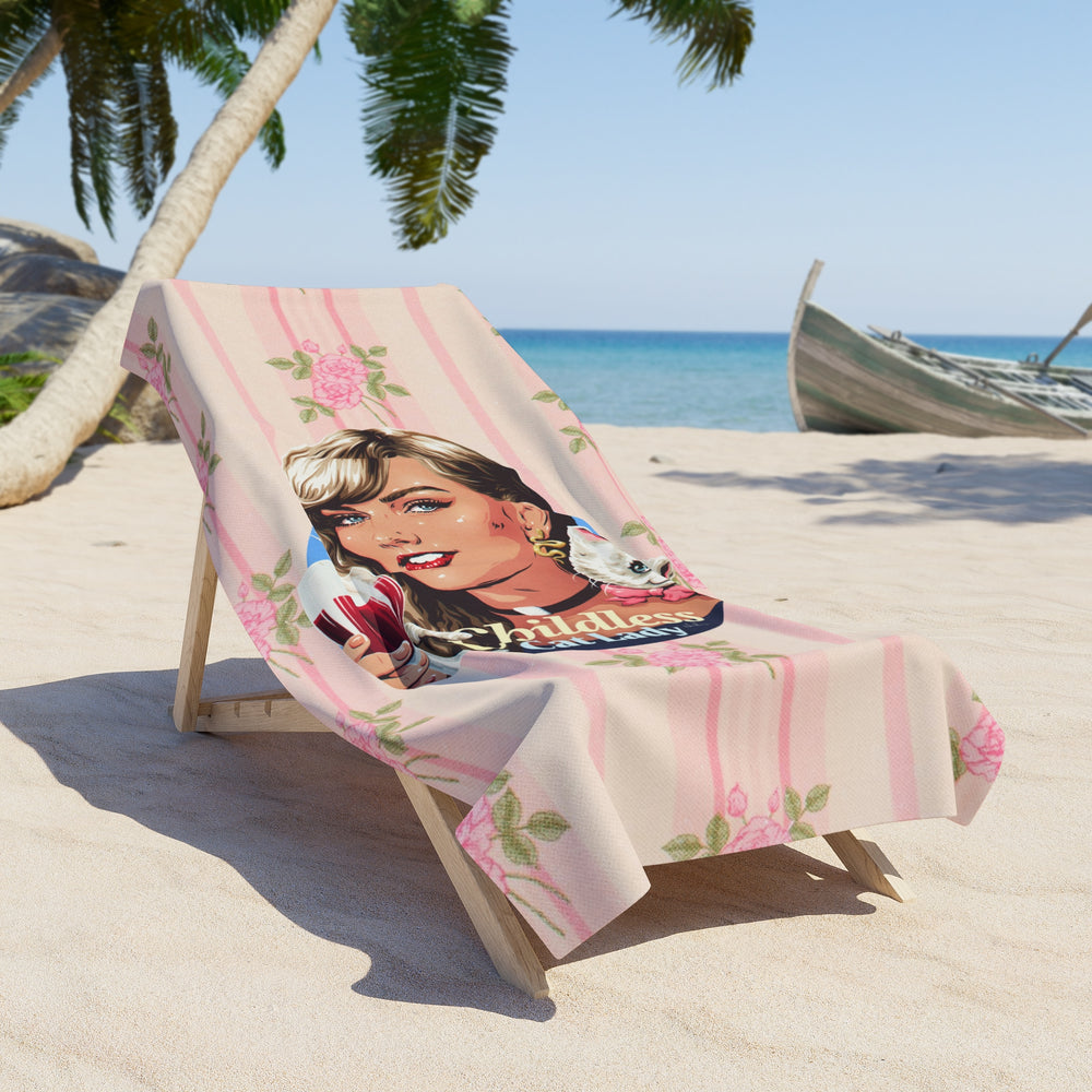 Childless Cat Lady - Beach Towel