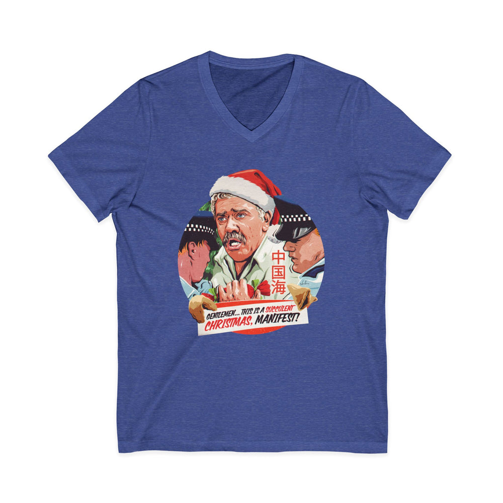 GENTLEMEN... THIS IS A SUCCULENT CHRISTMAS, MANIFEST! [US-Printed] - Unisex Jersey Short Sleeve V-Neck Tee