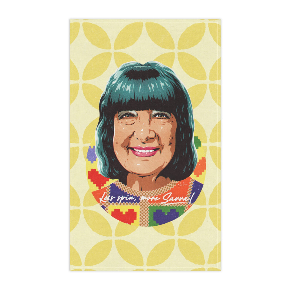 Less Spin, More Savva - Tea Towel