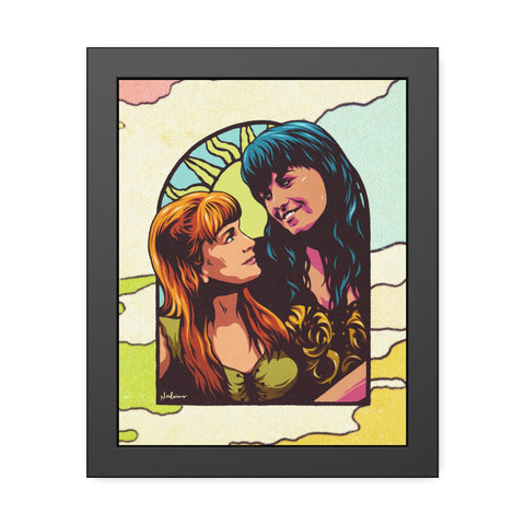 XENA X GABRIELLE [Coloured-BG] - Framed Paper Posters