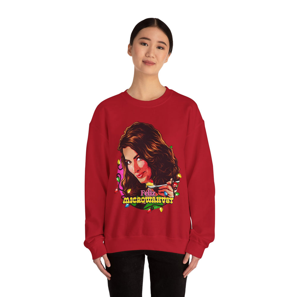 Feliz Microwahvey [UK-Printed] - Unisex Heavy Blend™ Crewneck Sweatshirt