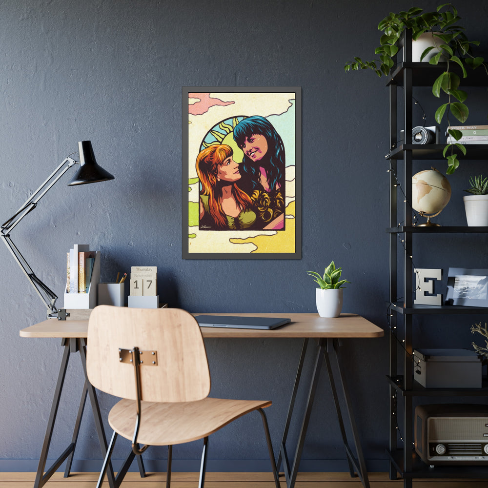 XENA X GABRIELLE [Coloured-BG] - Framed Paper Posters