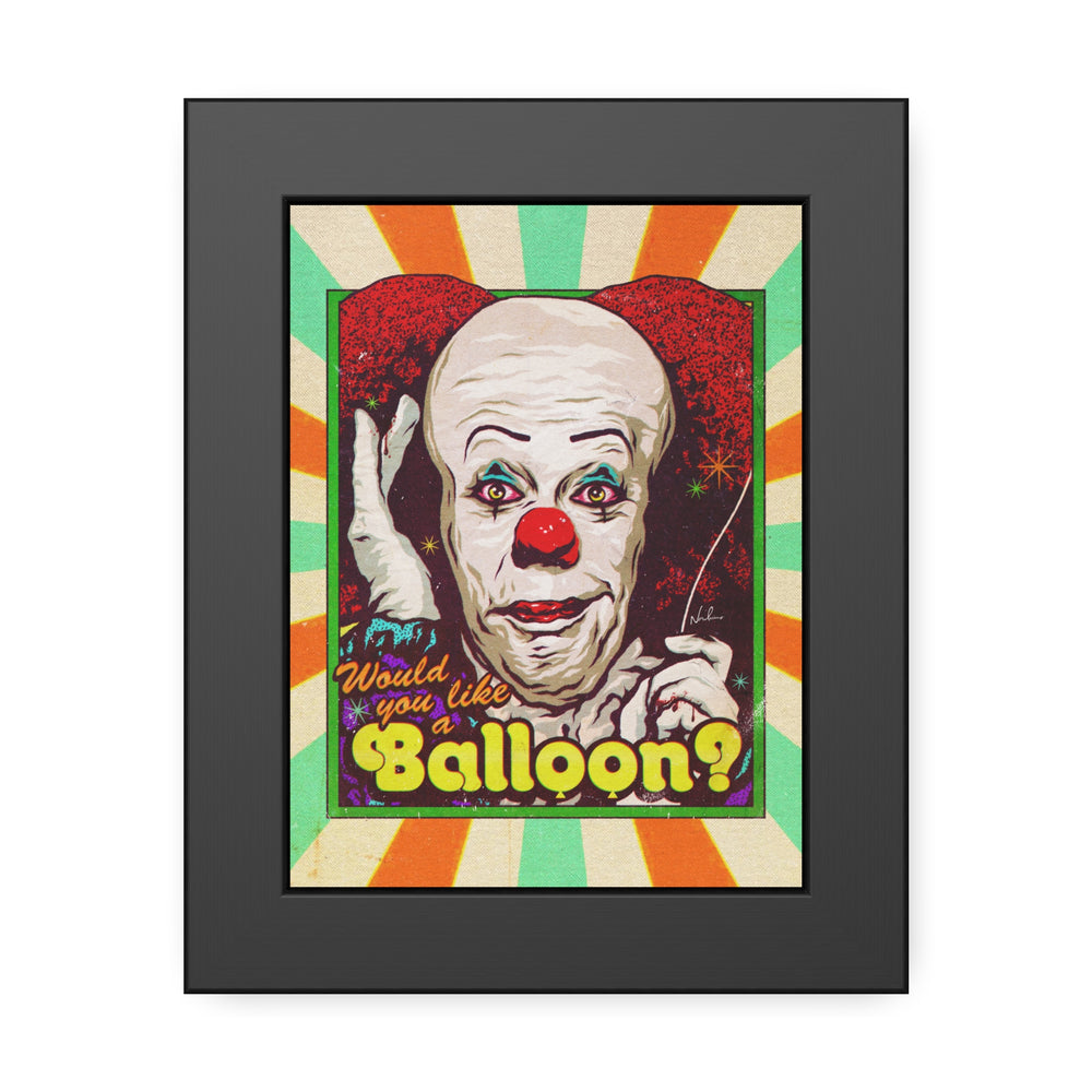 Would You Like A Balloon? [Coloured BG] - Framed Paper Posters