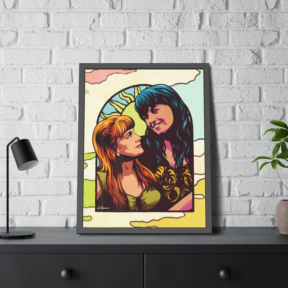 XENA X GABRIELLE [Coloured-BG] - Framed Paper Posters