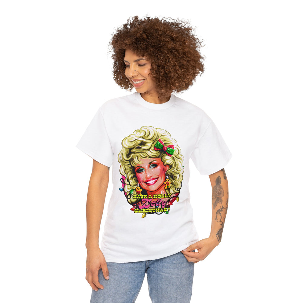 Have A Holly Dolly Christmas! [Australian-Printed] - Unisex Heavy Cotton Tee