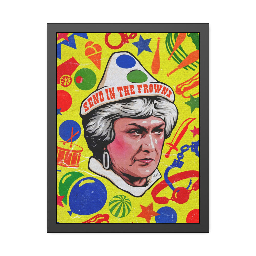 Send In The Frowns [Coloured-BG] - Framed Paper Posters