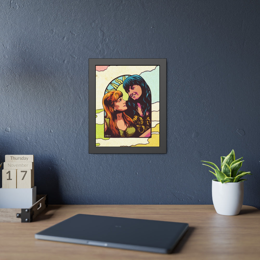 XENA X GABRIELLE [Coloured-BG] - Framed Paper Posters