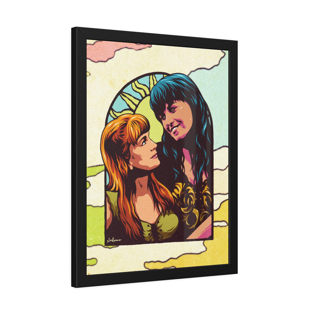 XENA X GABRIELLE [Coloured-BG] - Framed Paper Posters