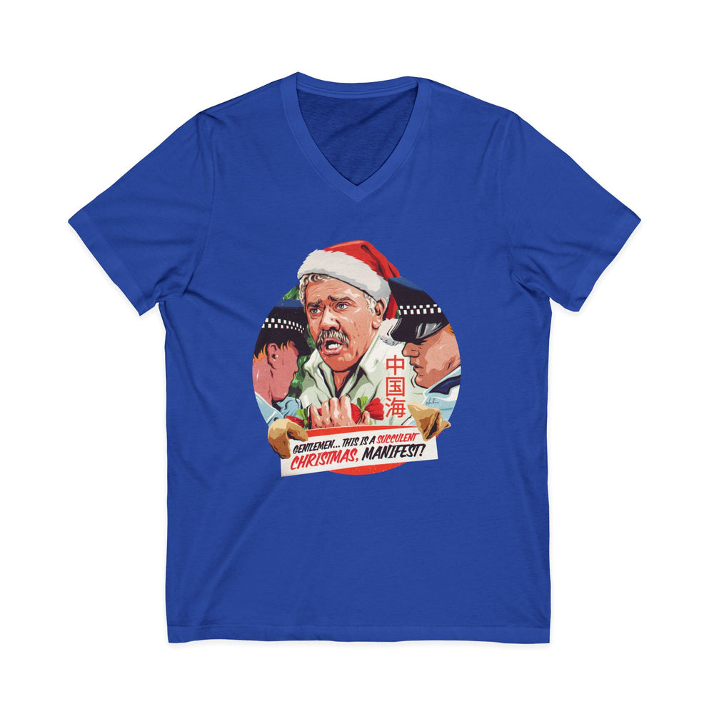 GENTLEMEN... THIS IS A SUCCULENT CHRISTMAS, MANIFEST! [US-Printed] - Unisex Jersey Short Sleeve V-Neck Tee