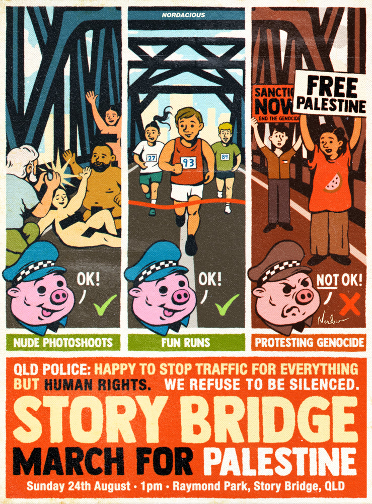 Story Bridge March For Palestine - Poster Print (Digital Download)
