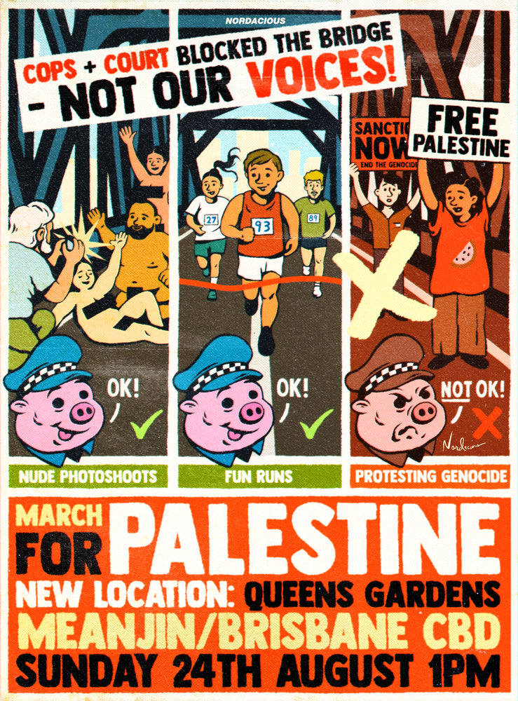 Story Bridge March For Palestine [UPDATED VERSION] - Poster Print (Digital Download)