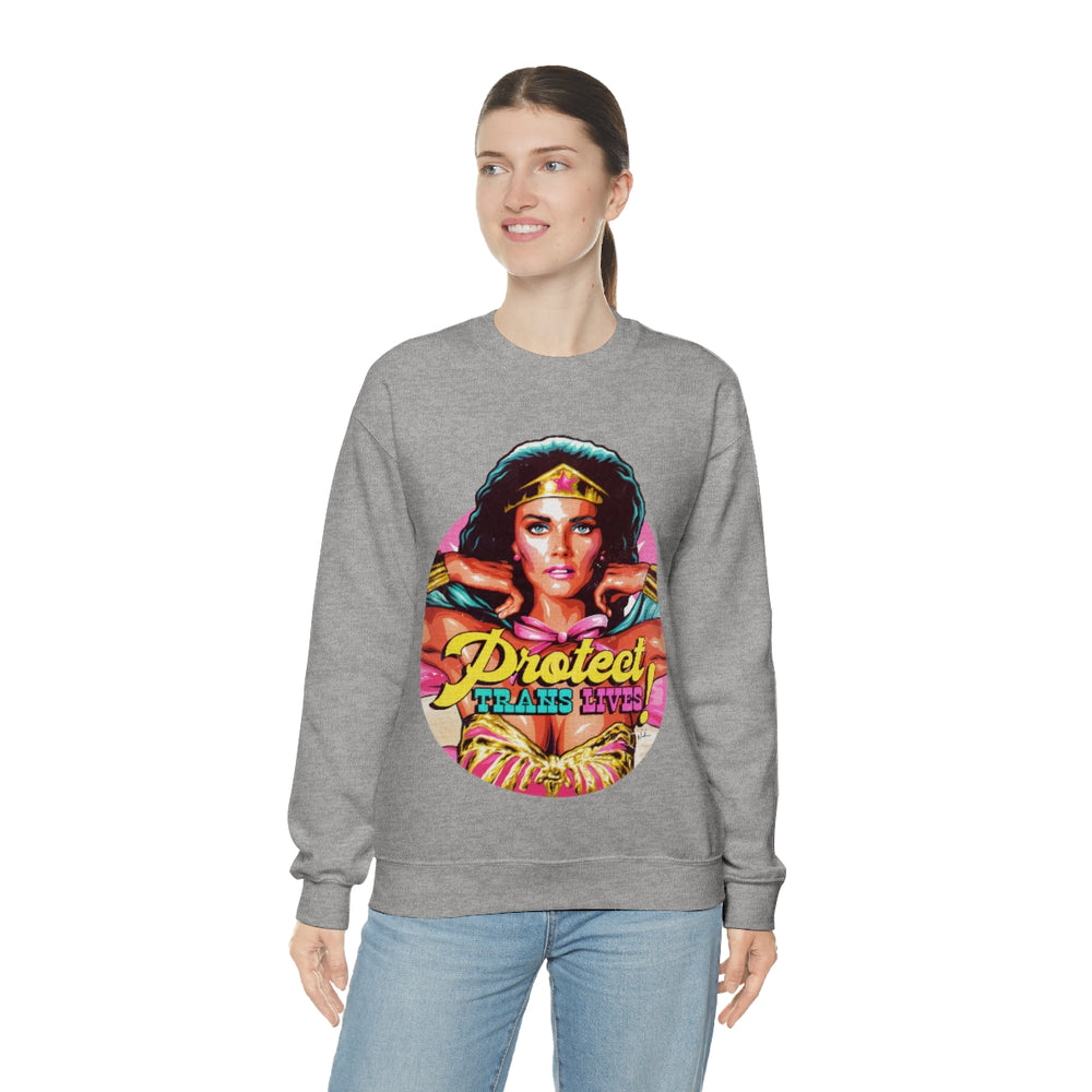 PROTECT TRANS LIVES [Australian-Printed] - Unisex Heavy Blend™ Crewneck Sweatshirt