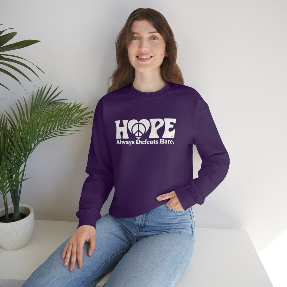 Hope Always Defeats Hate - Unisex Heavy Blend™ Crewneck Sweatshirt